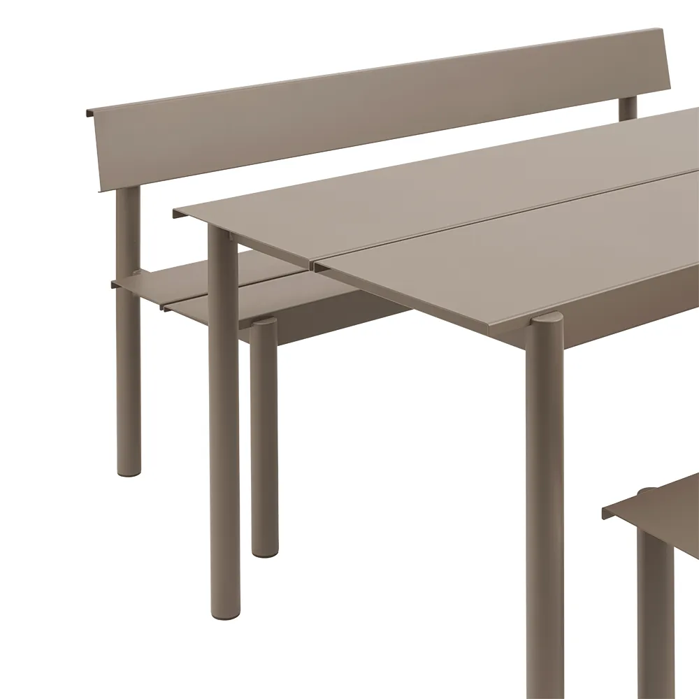 Linear Steel Dining table 200X75 cm Taupe