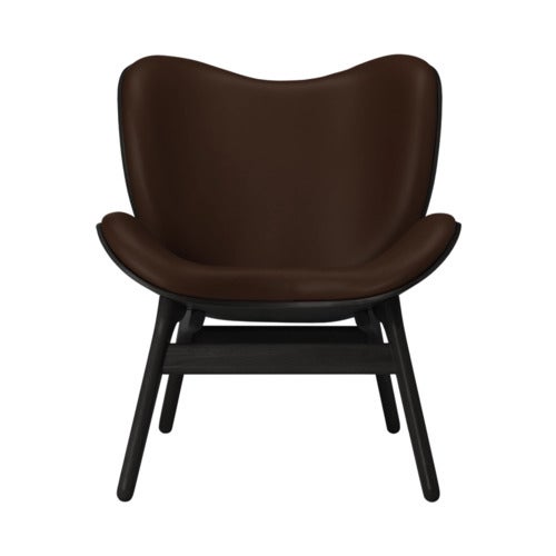 A Conversation Piece Lounge Chair Black Oak/Hope Leather Brown