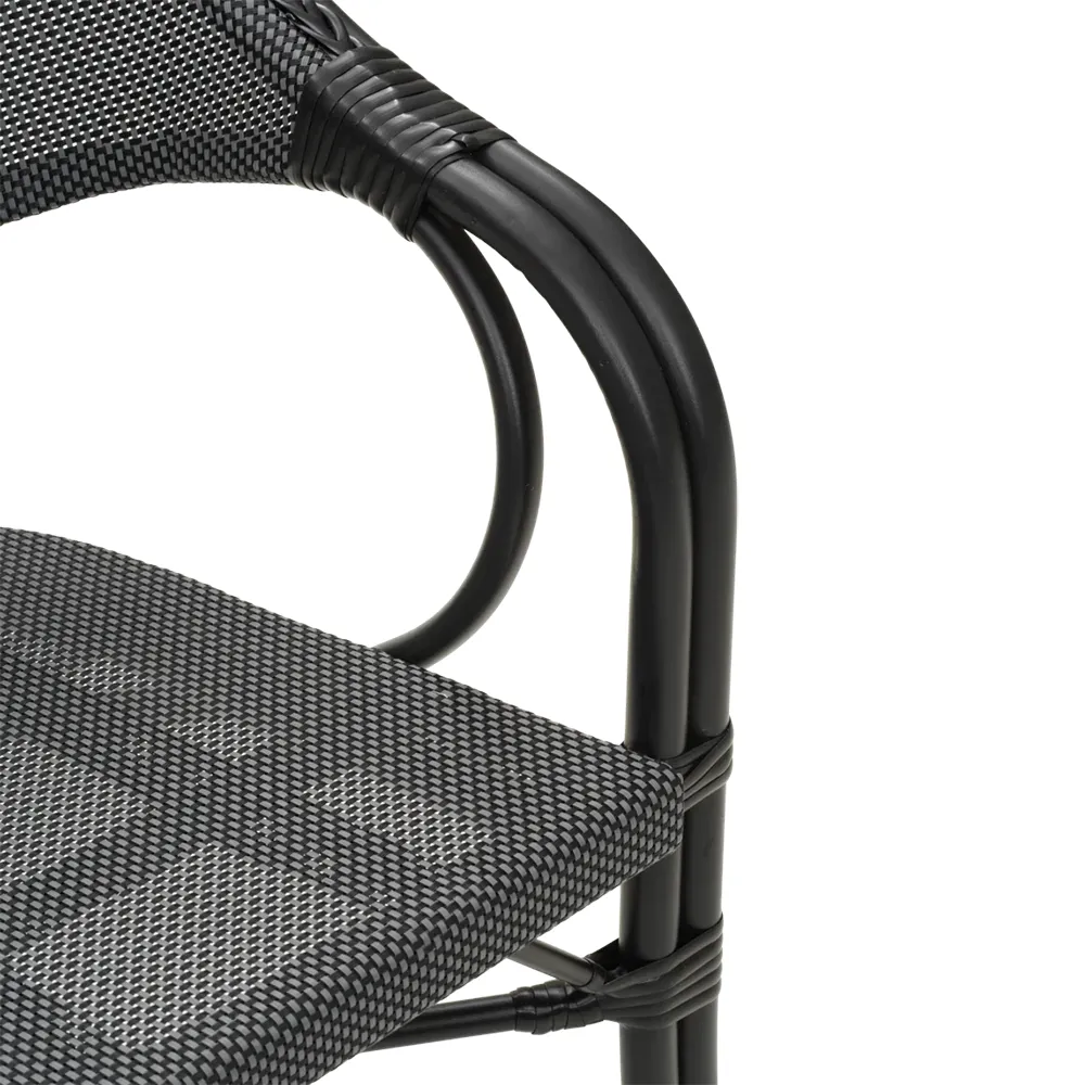 Bistro Chair with Armrest Parterre Black/Black