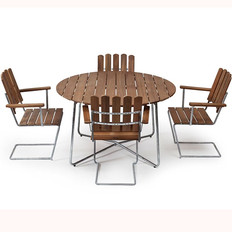 Table 9A 100 Untreated Teak / Hot dip galvanised Frame