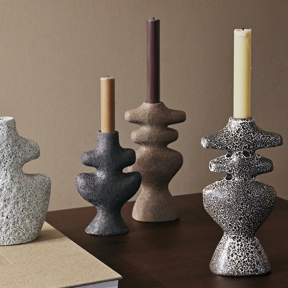 Yara Candle Holder - Large - Brown Spot