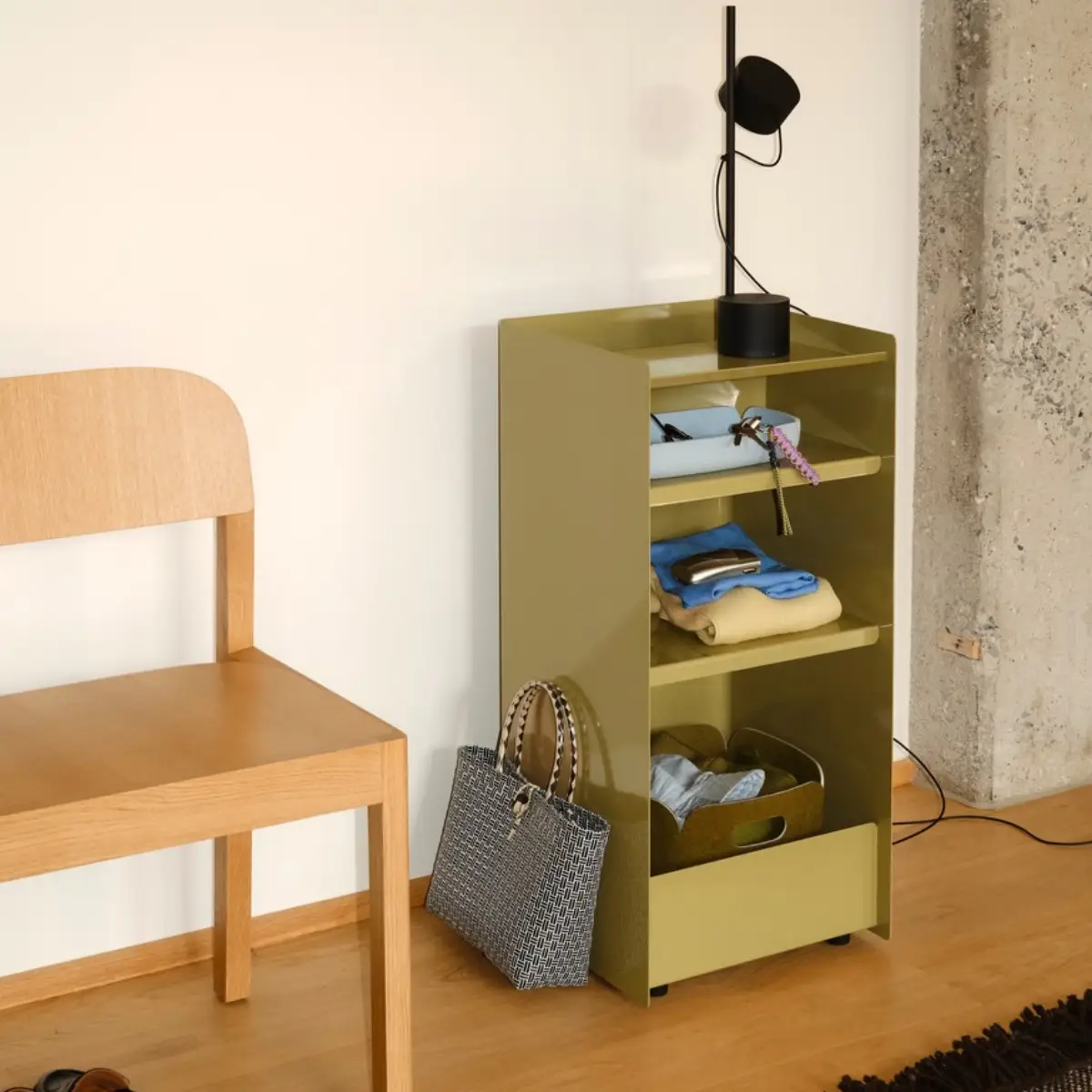 Folded Trolley H 83,7 cm Open - Dark Beige Green 