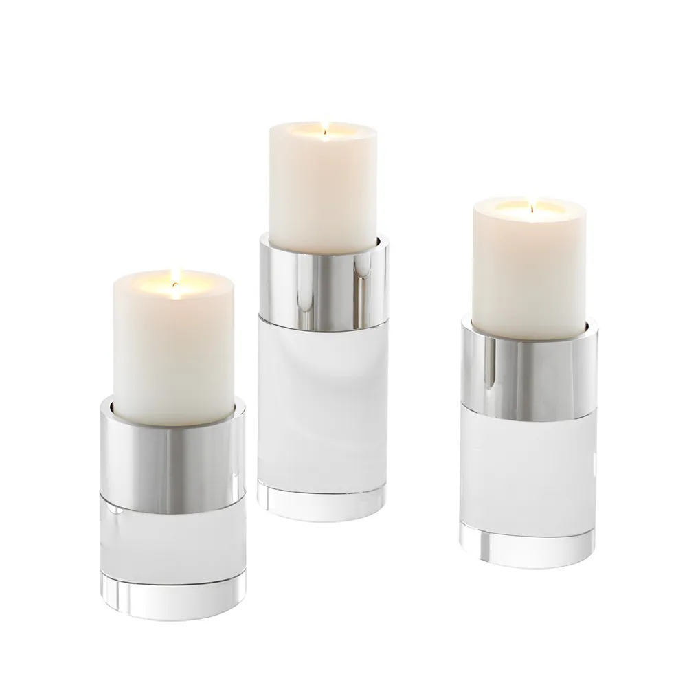 Candle Holder Sierra Nickel Set Of 3
