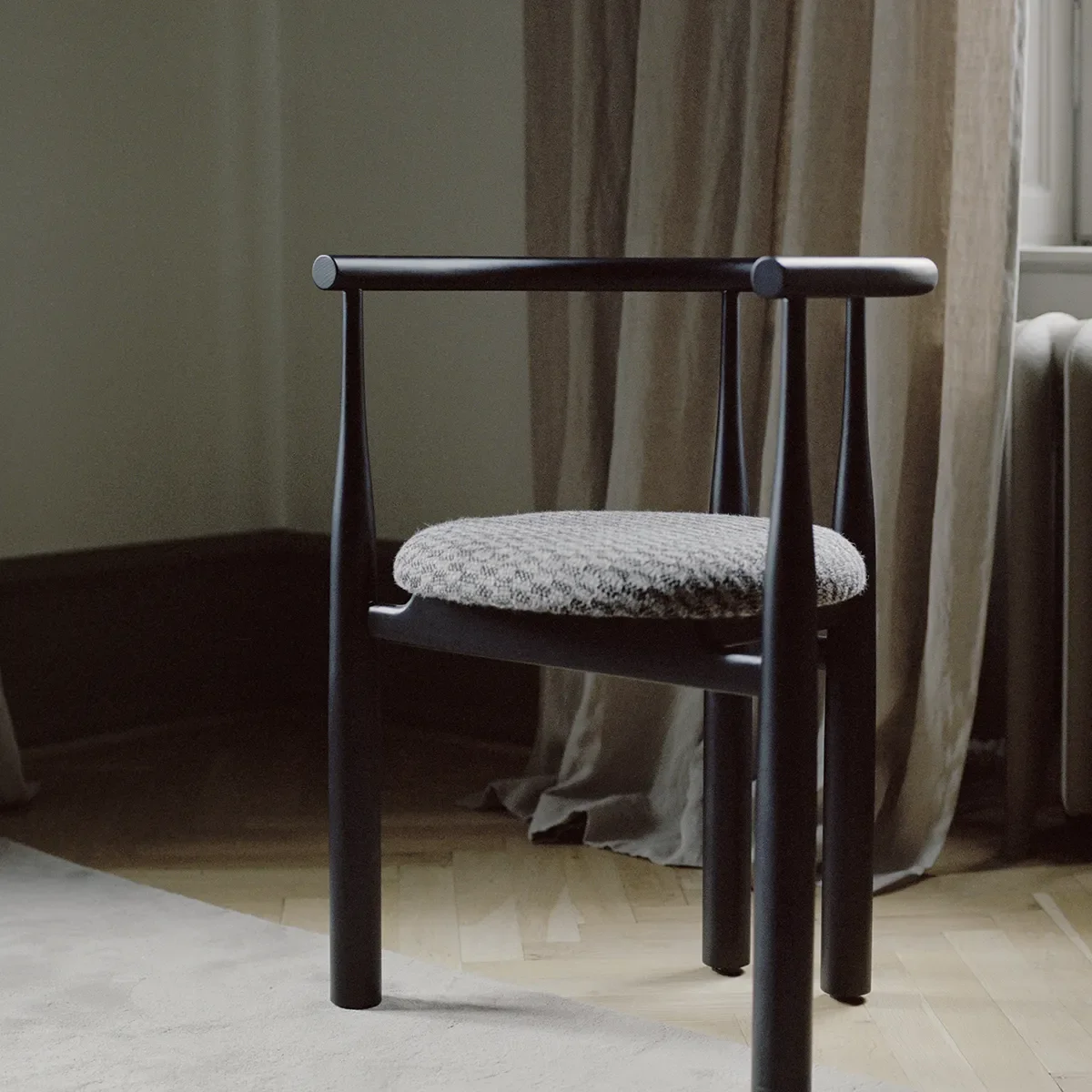 Dining Chair Bukowski Walnut Romo Linara with armrest