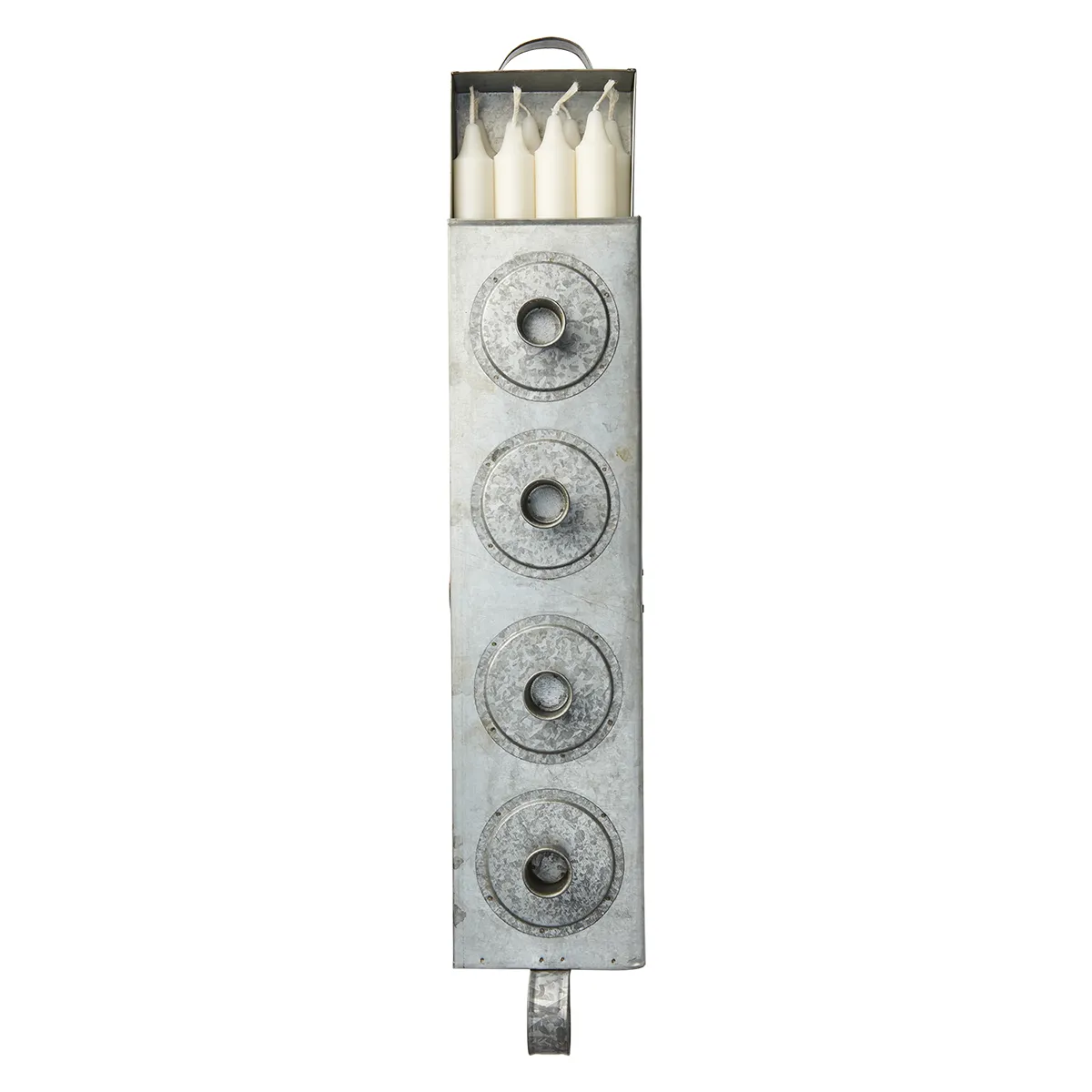 Candle Holder with Drawer Fenix Grey L 47 cm