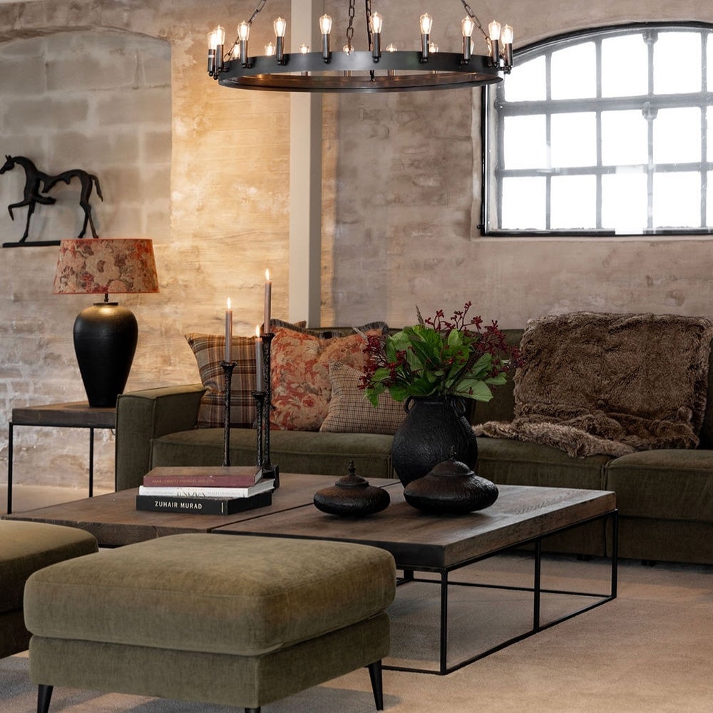 Rosewood Flower cushion cover with fringes - 50x50 cm