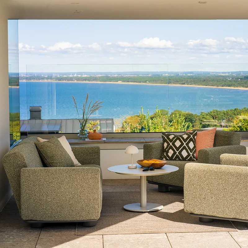 Bolster armchair Antracit / Teddy Verde