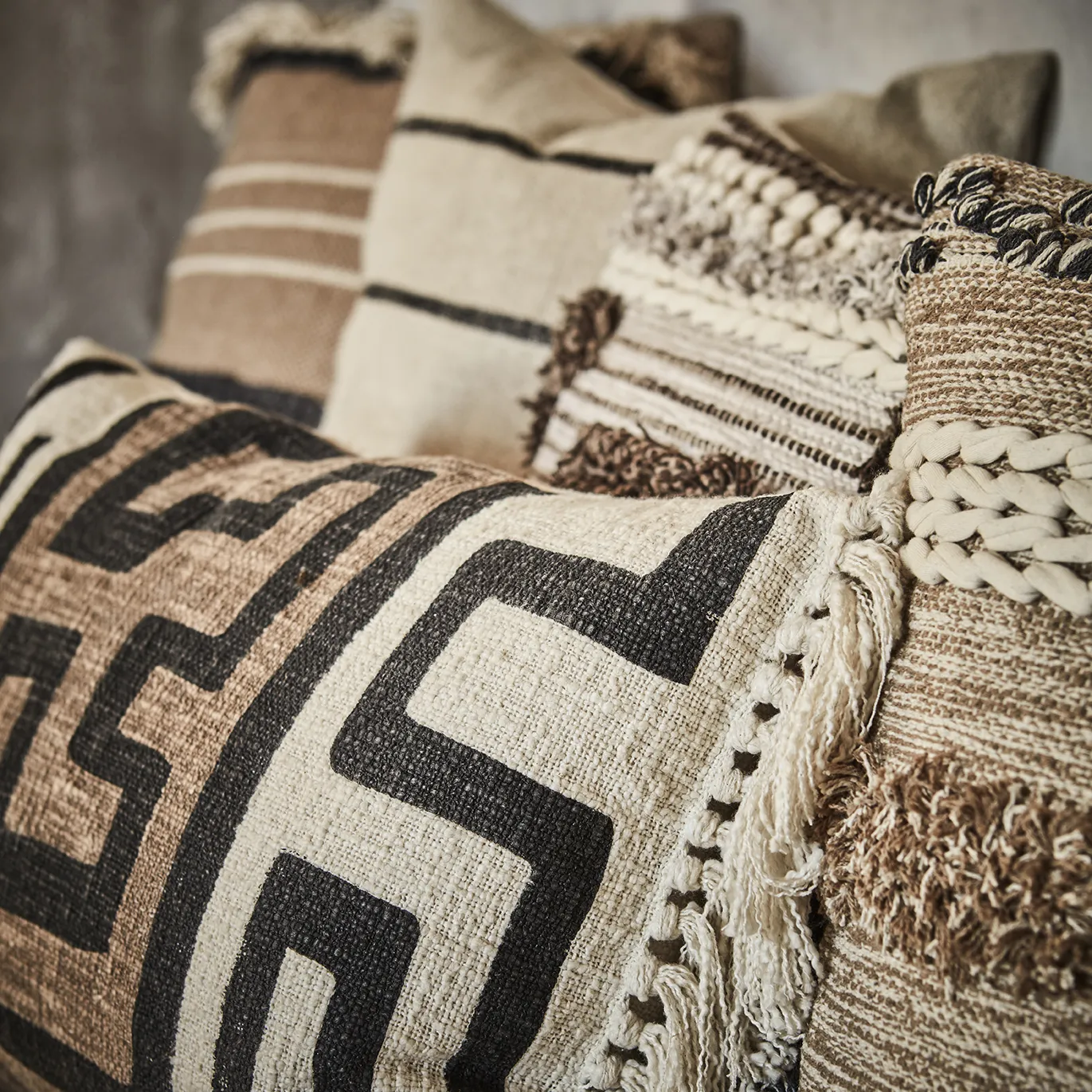 MINNA cushion cover beige/ivory/grey