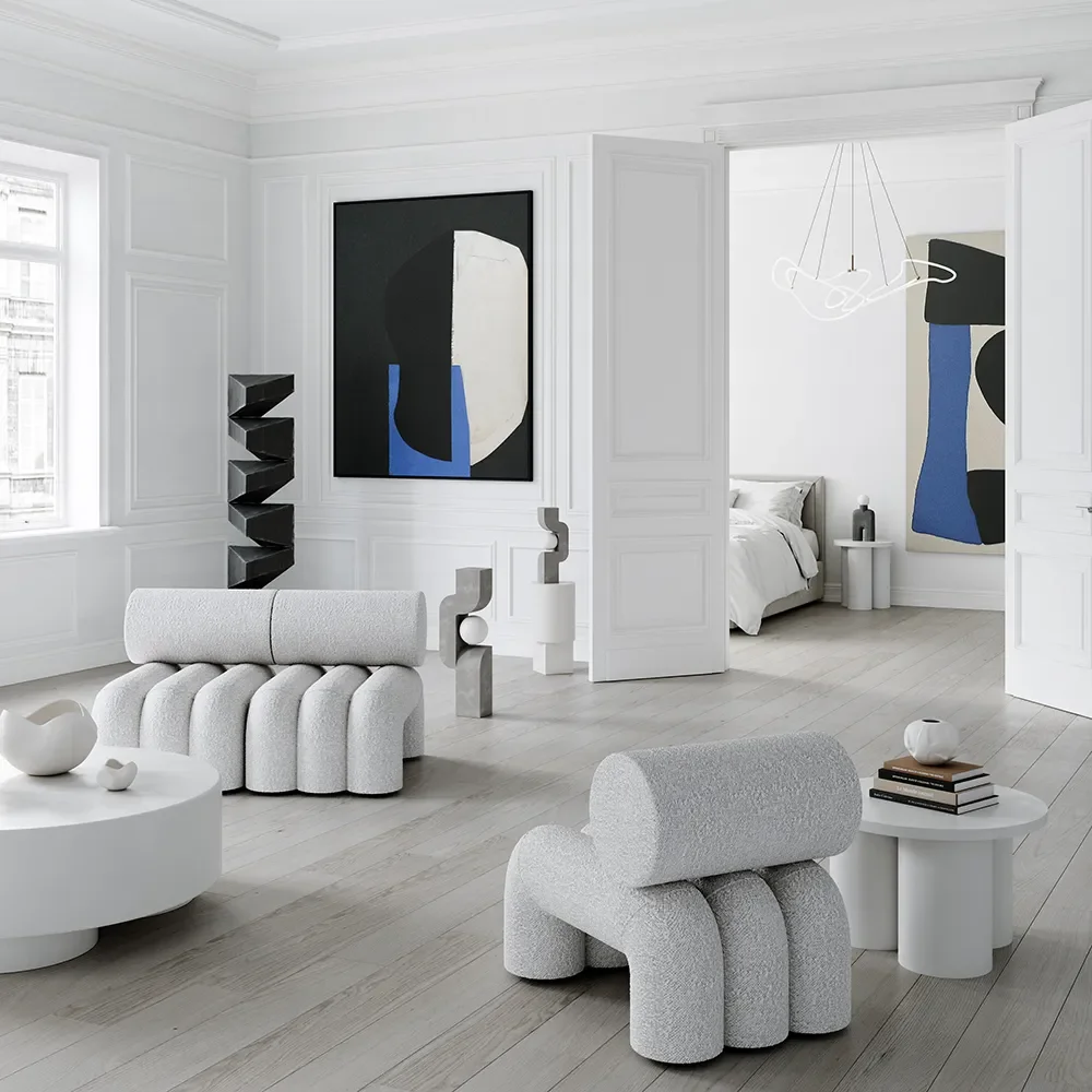 Big Foot Table, Low - Bone White