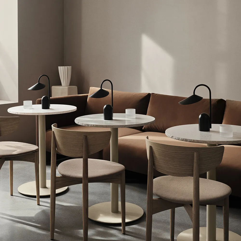 Mineral Café Table - Bianco Curia/Cashmere