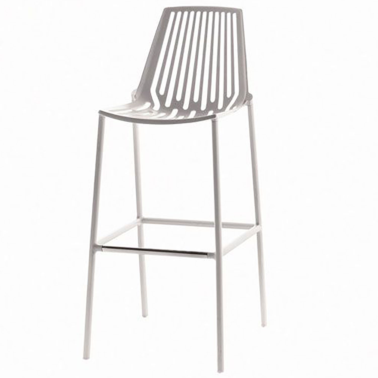 Rion bar stool 65 cm with high back White