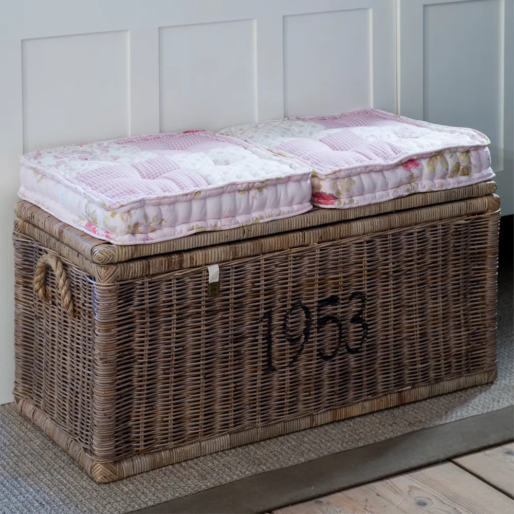 Rustic Rattan Cobblers Wharf Trunk, 90x40 cm