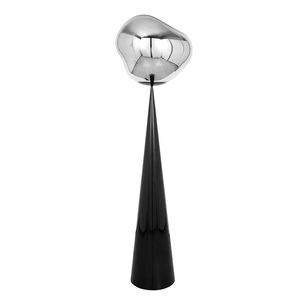 Melt Cone Fat Floor lamp Silver LED