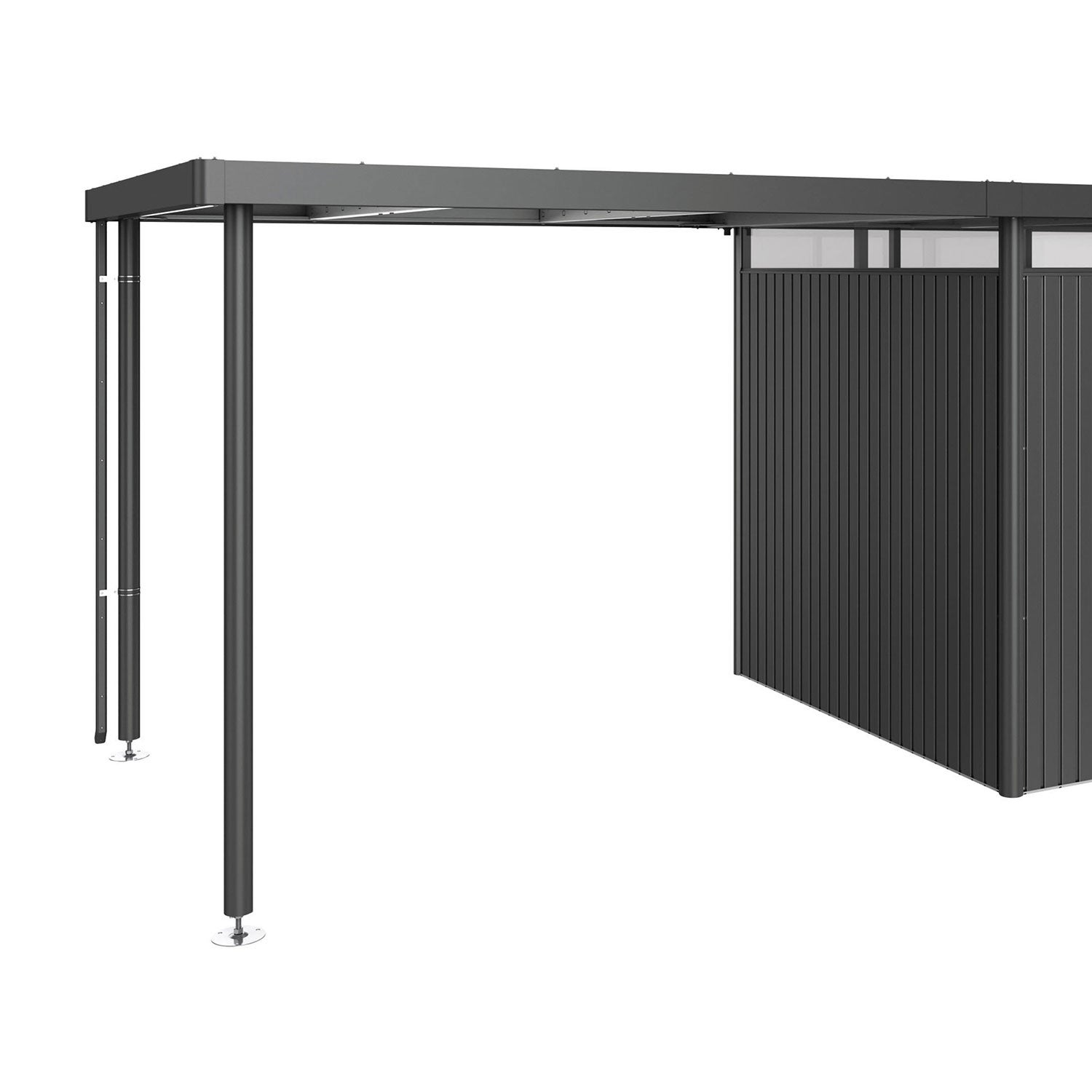 Highline side roof Garden shed size h3 metallic dark grey Biohort