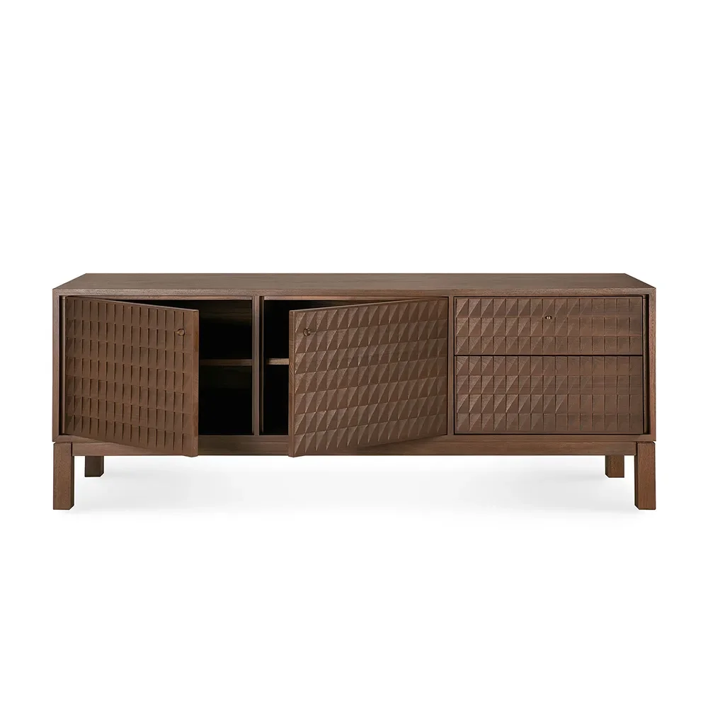 TV Cabinet in Teak Sono Light Brown L160 cm