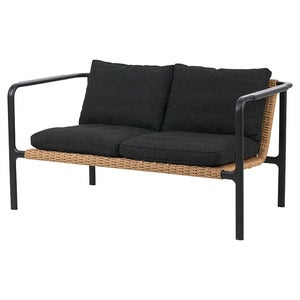 Motty 2-seater sofa black / Teddy black