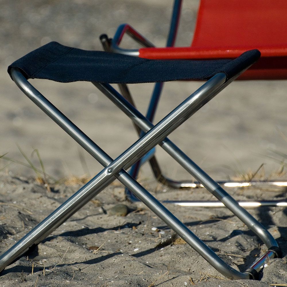 Chico footstool black aluminium/textile