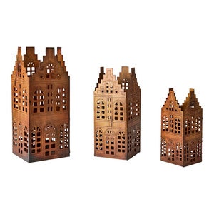 Candle Holder Houses Village 3-pack
