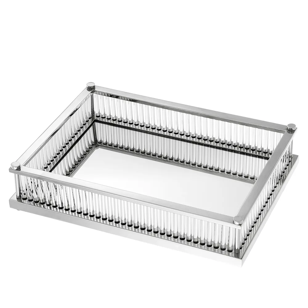 Cora Tray Rectangular Nickel Finish