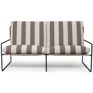 Desert 2-seater sofa Stripe Black/Chocolate