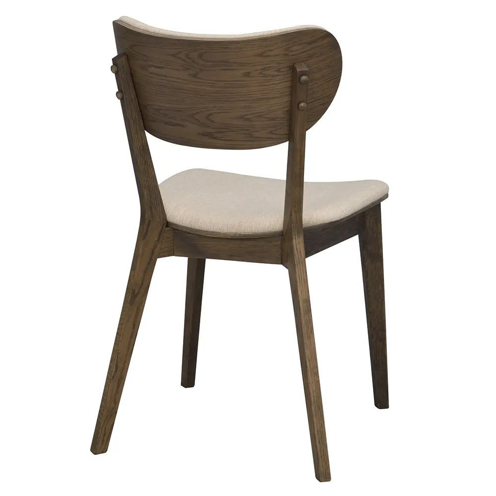 Kato dining chair brown oak/beige fabric
