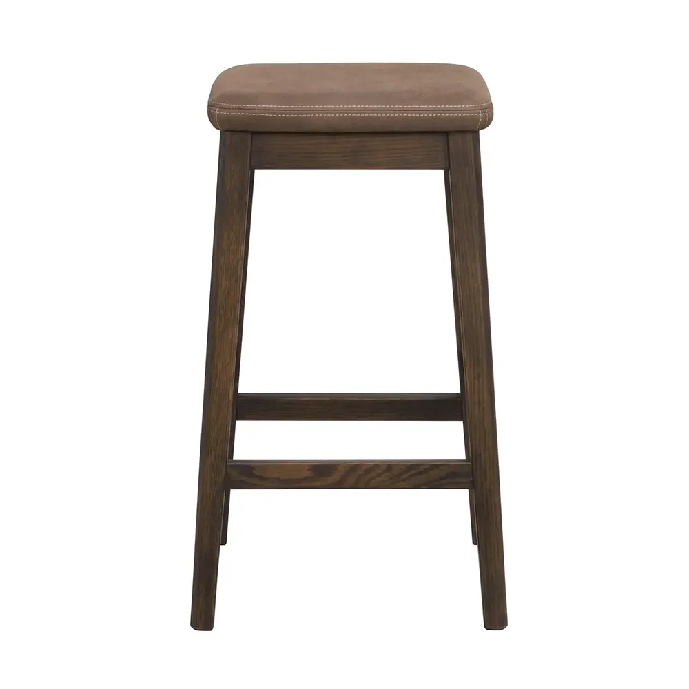 Livermore bar stool brown oak/leather