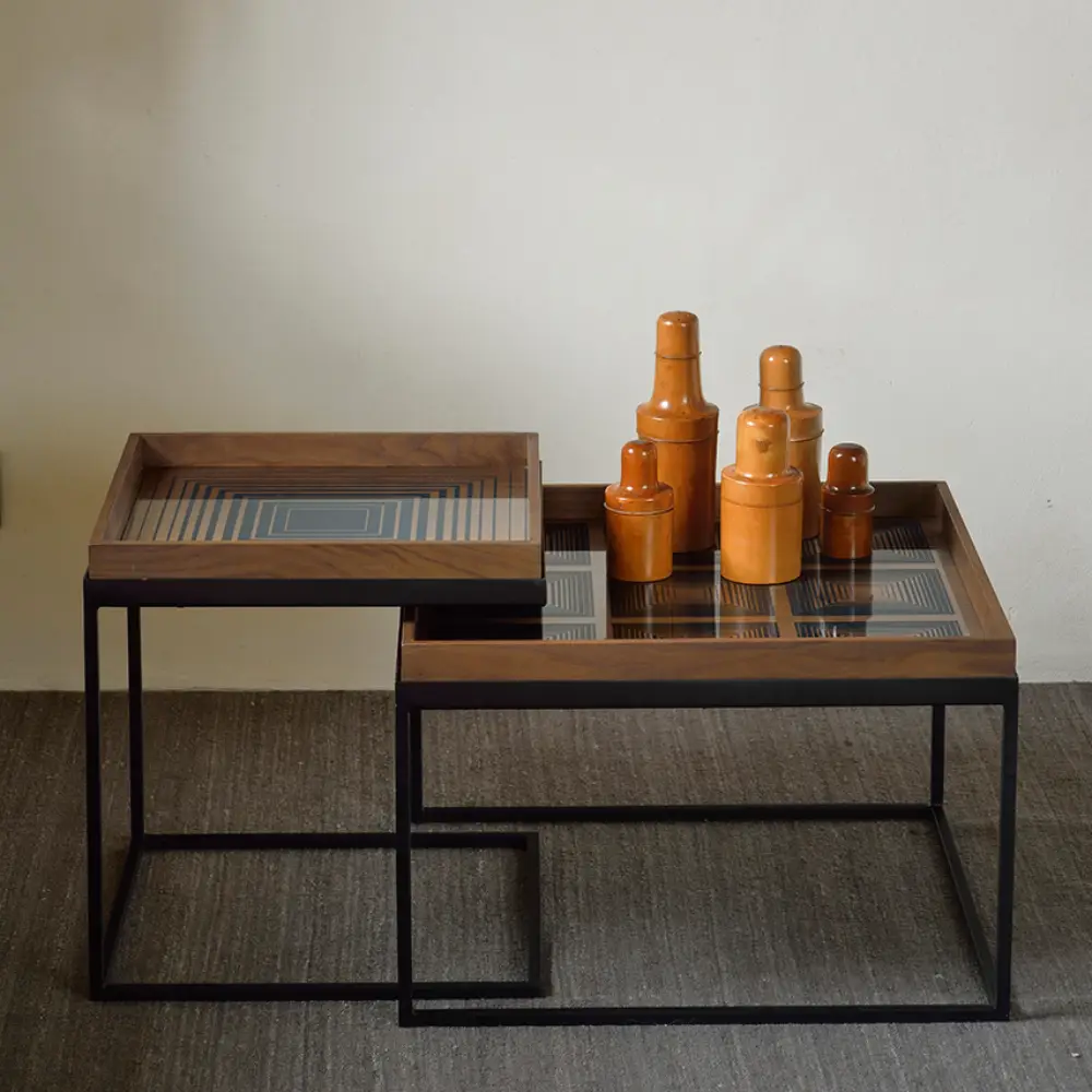 Squares tray 38x38 cm ink