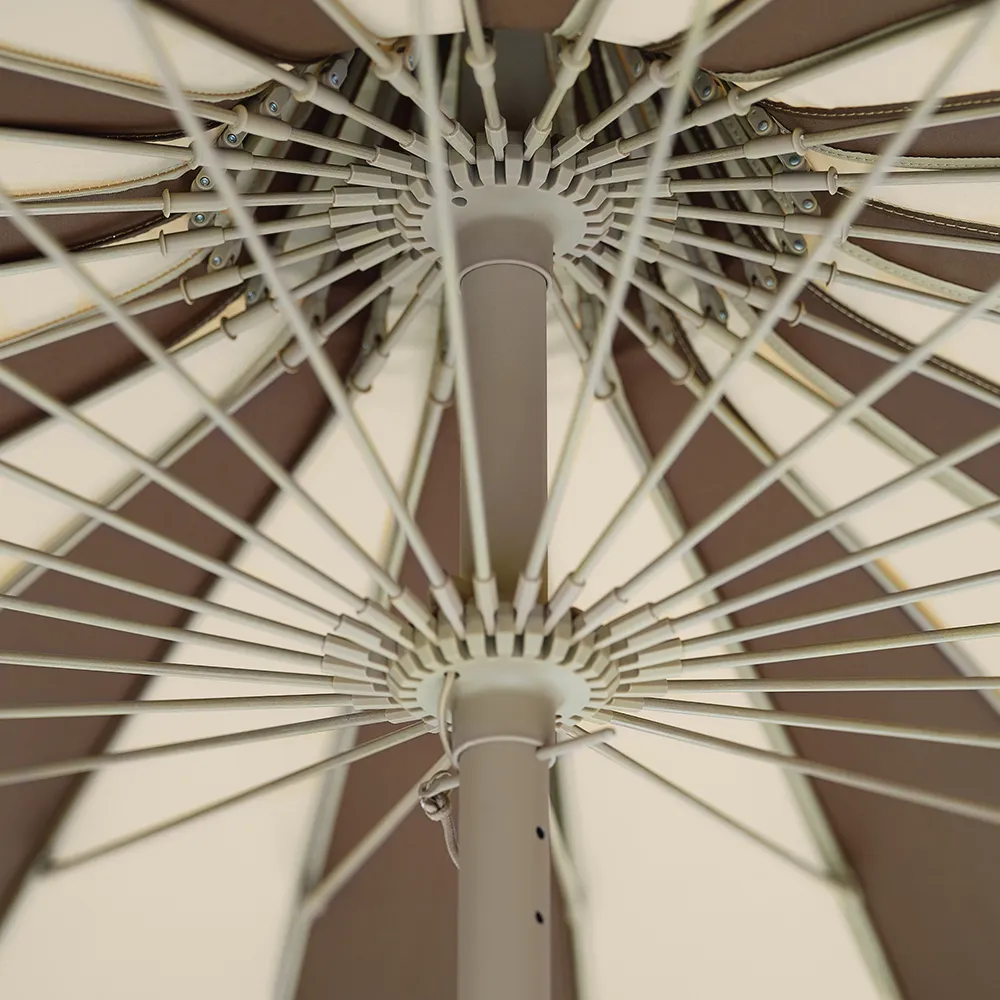 Parasol Ø240 cm Beige/Brown striped