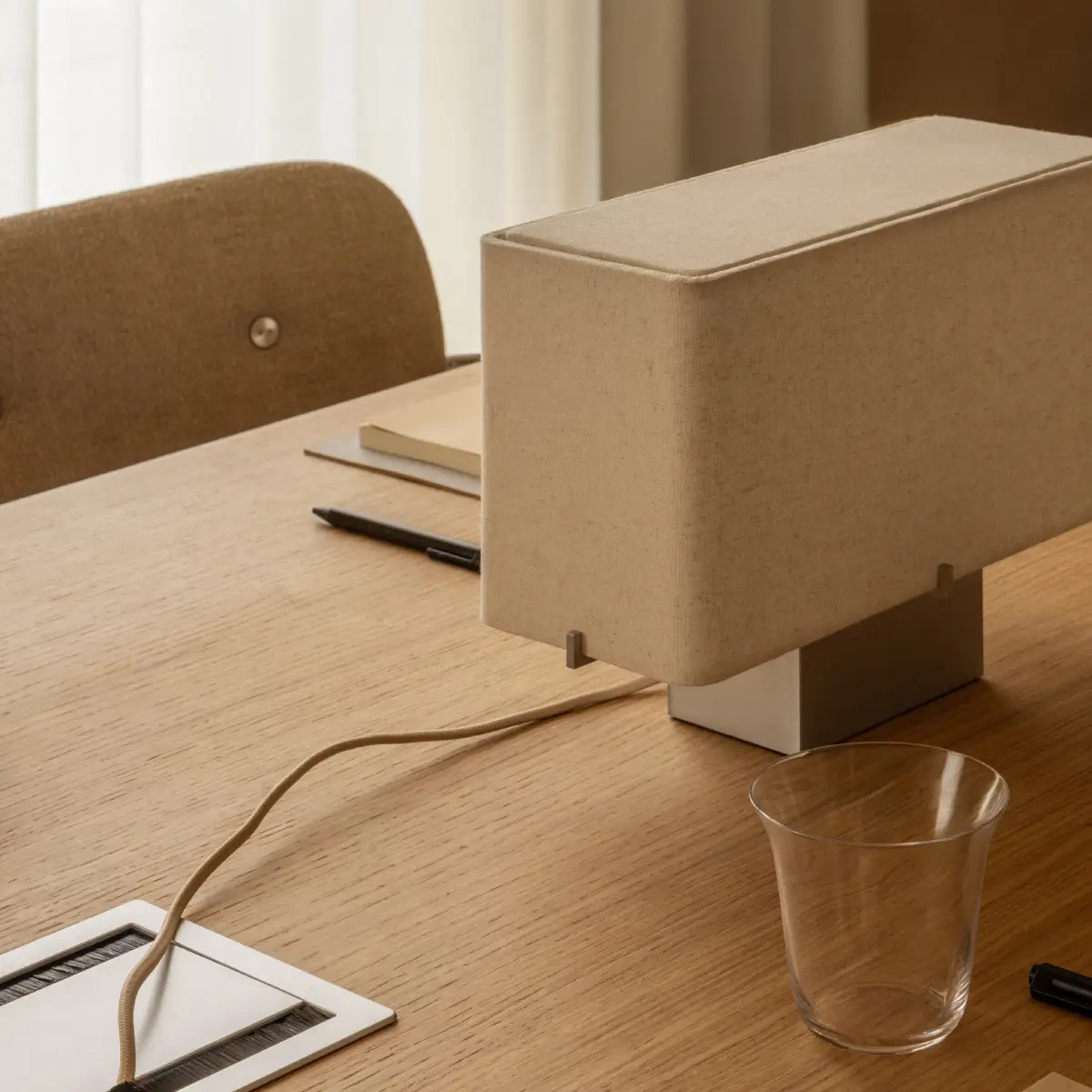 Nonna Table Lamp Brushed/Textile Sand H24 cm