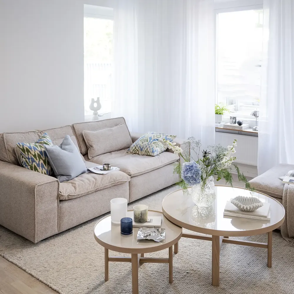 Rawlins 3-seater sofa fabric Bobby beige