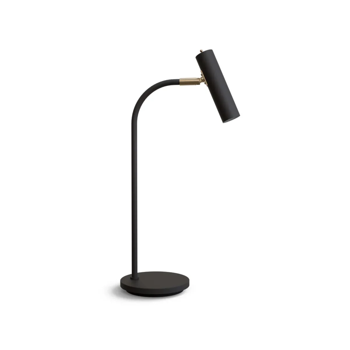 Slender table lamp metal textured black/brass