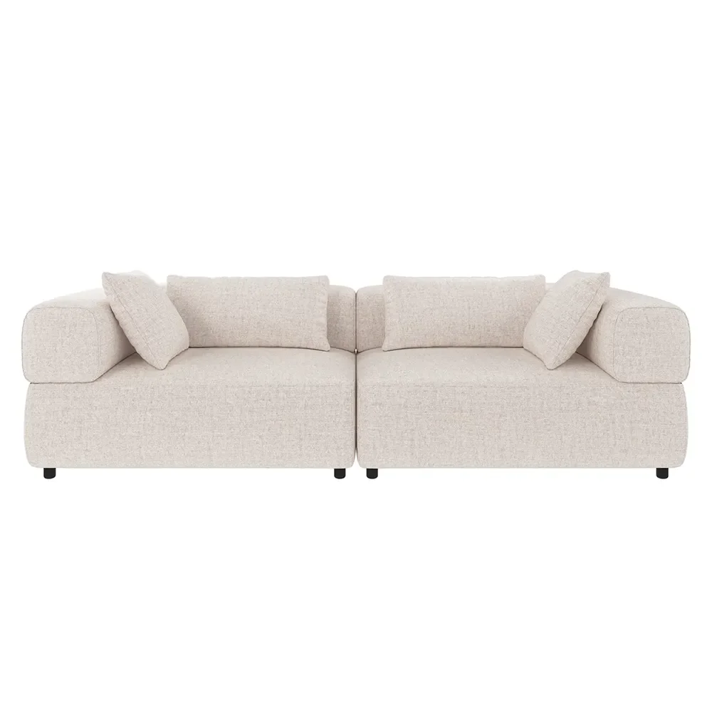 Falkner 3-seater sofa in Oscar light beige fabric