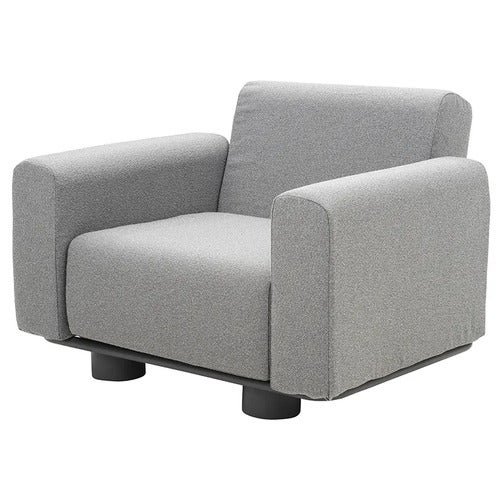 Bolster armchair Antracit / Teddy Grey