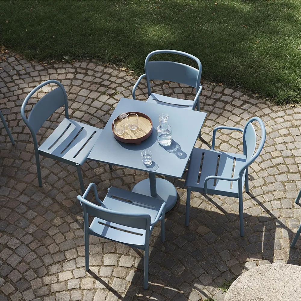 Linear Steel Armchair - Grey 