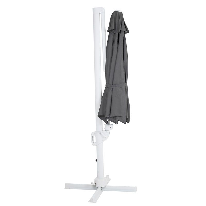 Varallo free hanging parasol 300 cm white/grey
