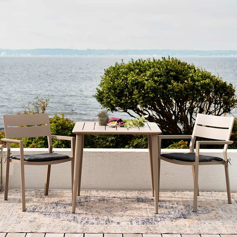 Nimes dining table 78x78 cm khaki