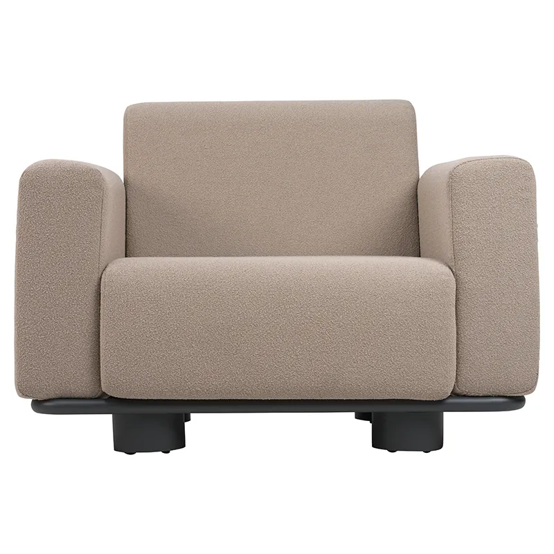 Bolster armchair Antracit / Teddy Beige