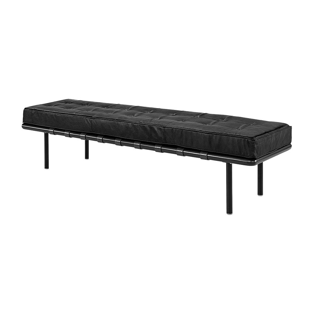 Princetown Bench 163 Cm Black Leather