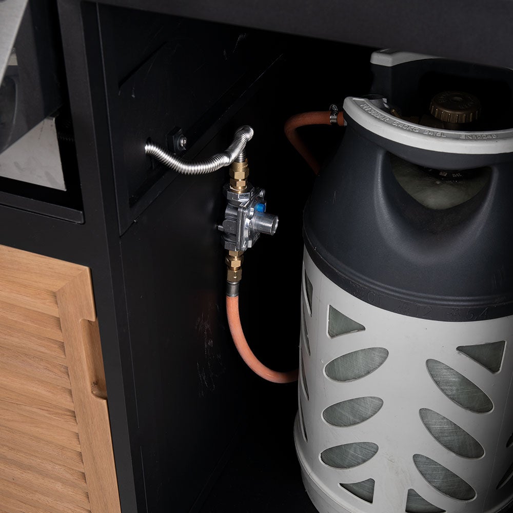 Fornax outdoor kitchen black/teak