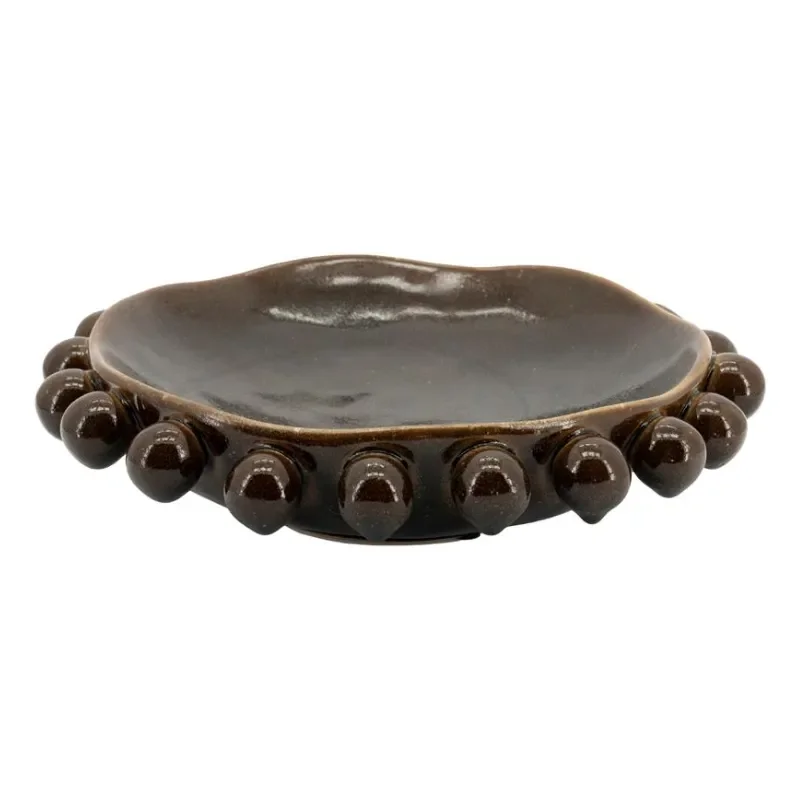 Viro Bowl 35,5x35,5x9 cm Earthenware Brown