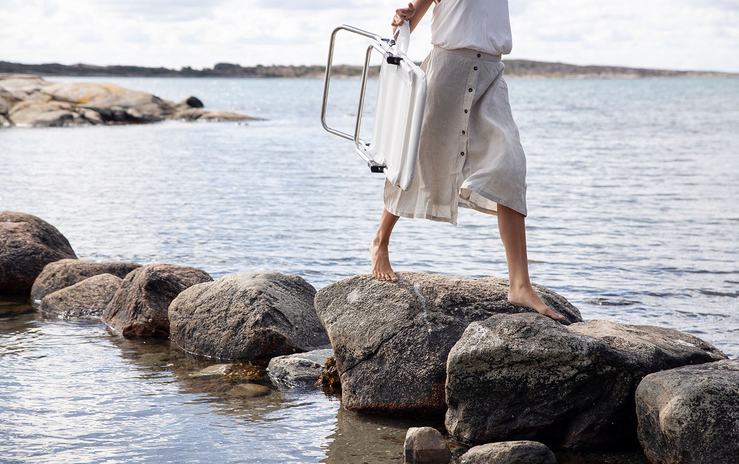 Quick sun lounger white aluminium/textilene