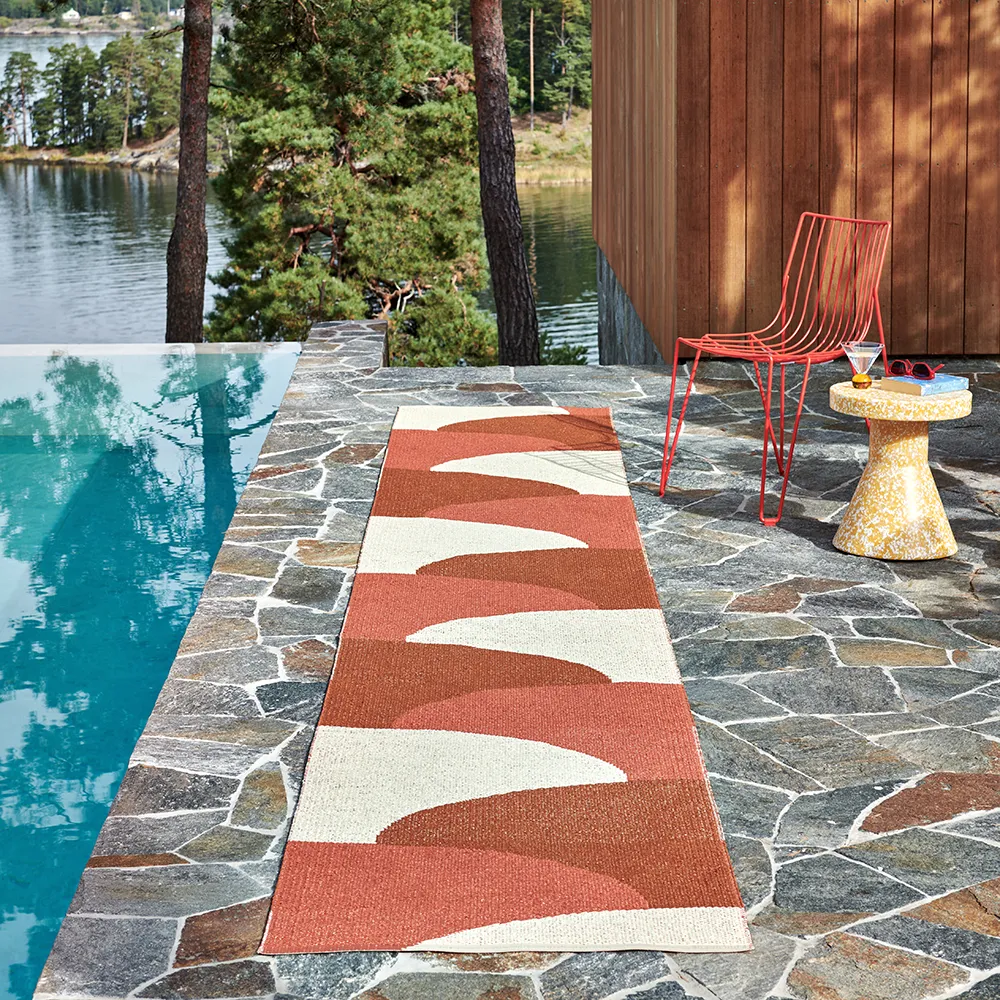 Hill carpet Brick/Rust/Cream 70 x 180cm