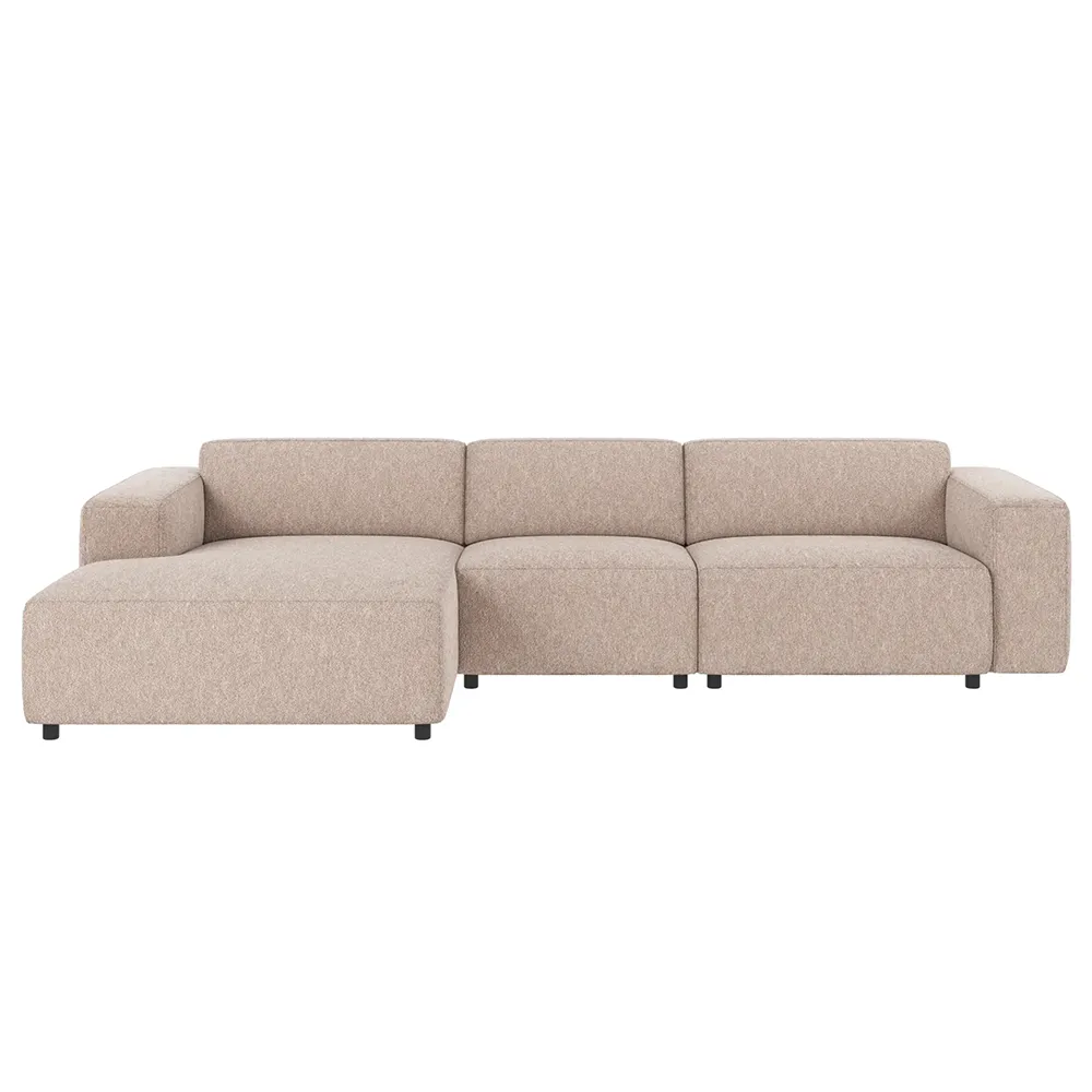 Willard sofa 4-seater sofa chaise longue left fabric Alice light beige