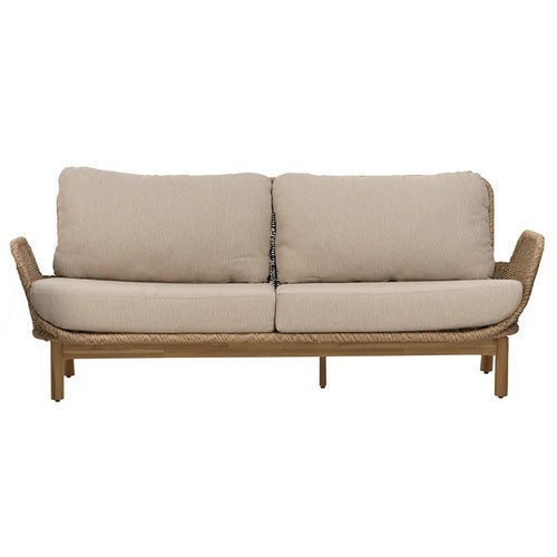 Lily 2,5-seater sofa  Twist straw / Plush wheat / teak