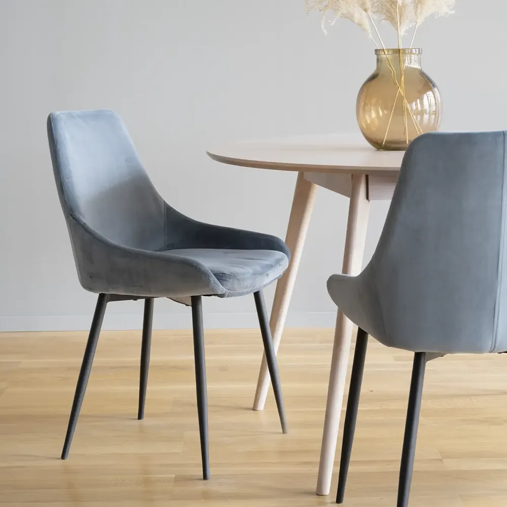 Sierra dining chair blue velvet