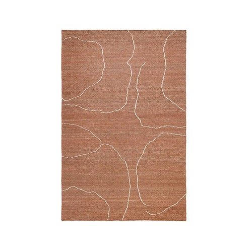 Handwoven Rug in Jute Gesso Terracotta 200x300 cm