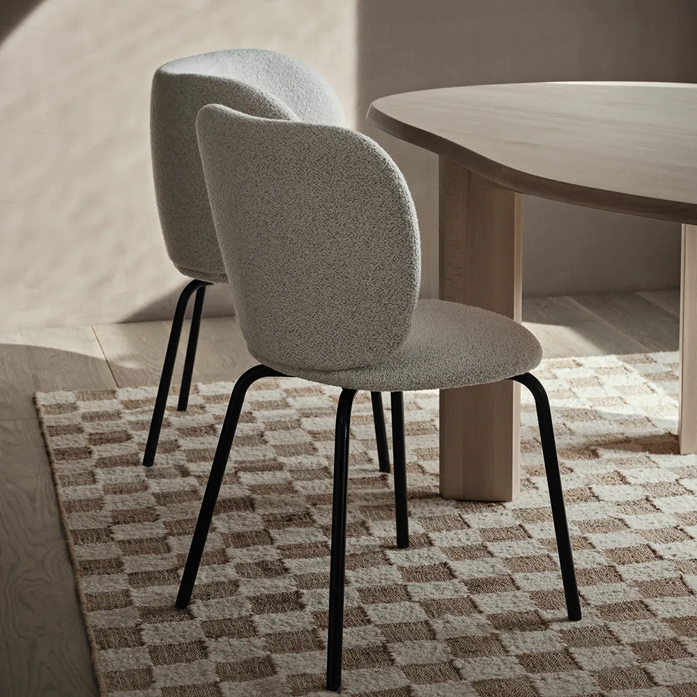 Handwoven Wool Rug Check 140x200 cm Off-White