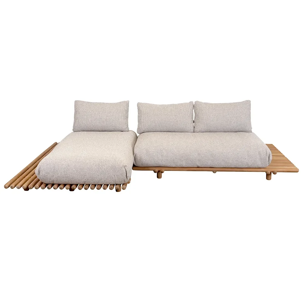Sticks sofa w/ chaise lounge Teak/desert sand