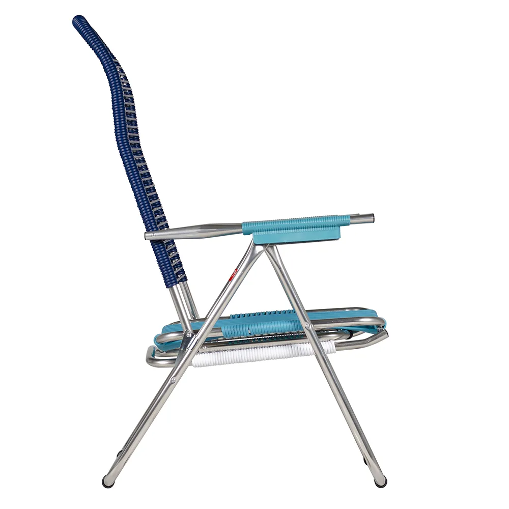 Spaghetti deckchair pop blue/turquoise/white/turquise aluminium