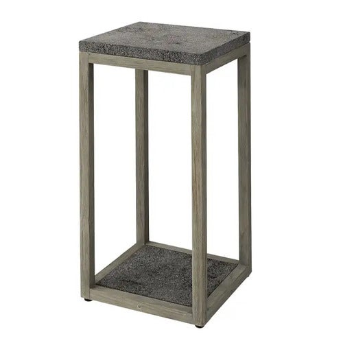 Torre Pedestal 70 cm teak/lava stone